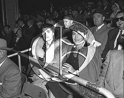 Fans in seats at Yankee Stadium at World Series 56N0269